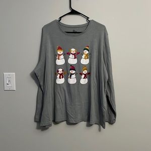 Kim rogers long sleeve shirt with snowman size 2x lightly worn
